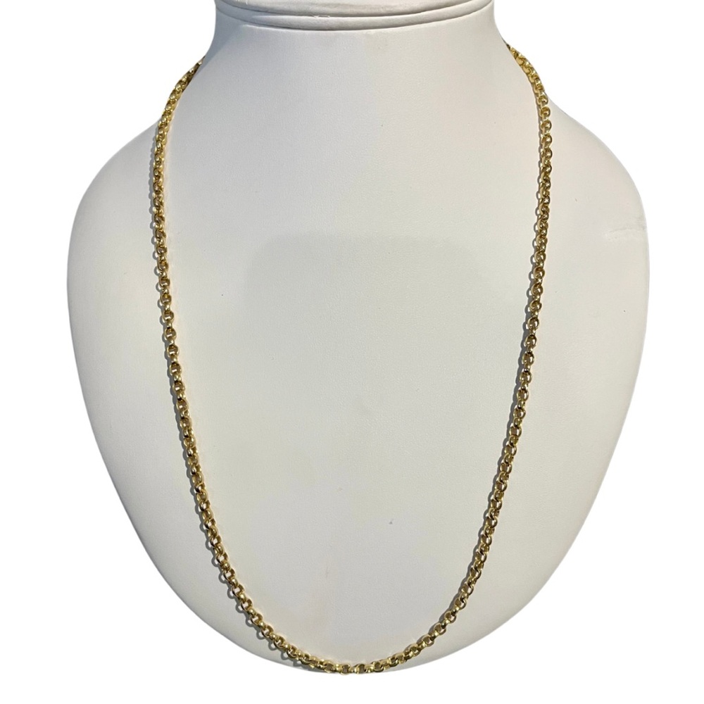 Whiting & Davis 24” gold tone chain layering necklace.